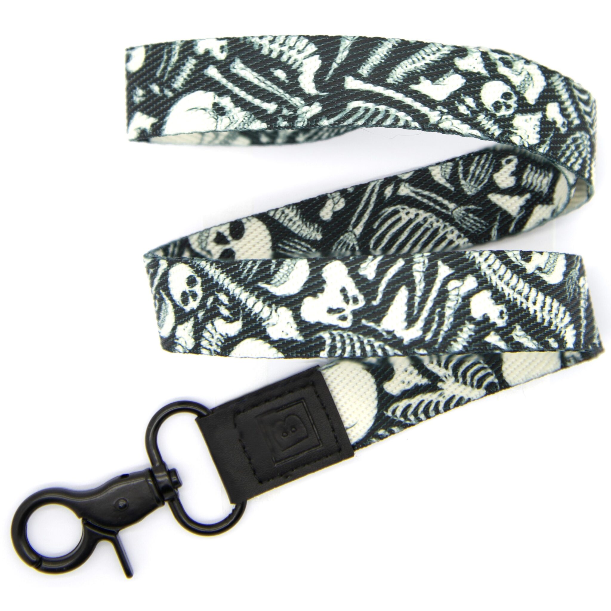 Skulltastic: Black Radiology Lanyard with Lobster Metal Clip - Illuminate Your Style! by BadgeZoo