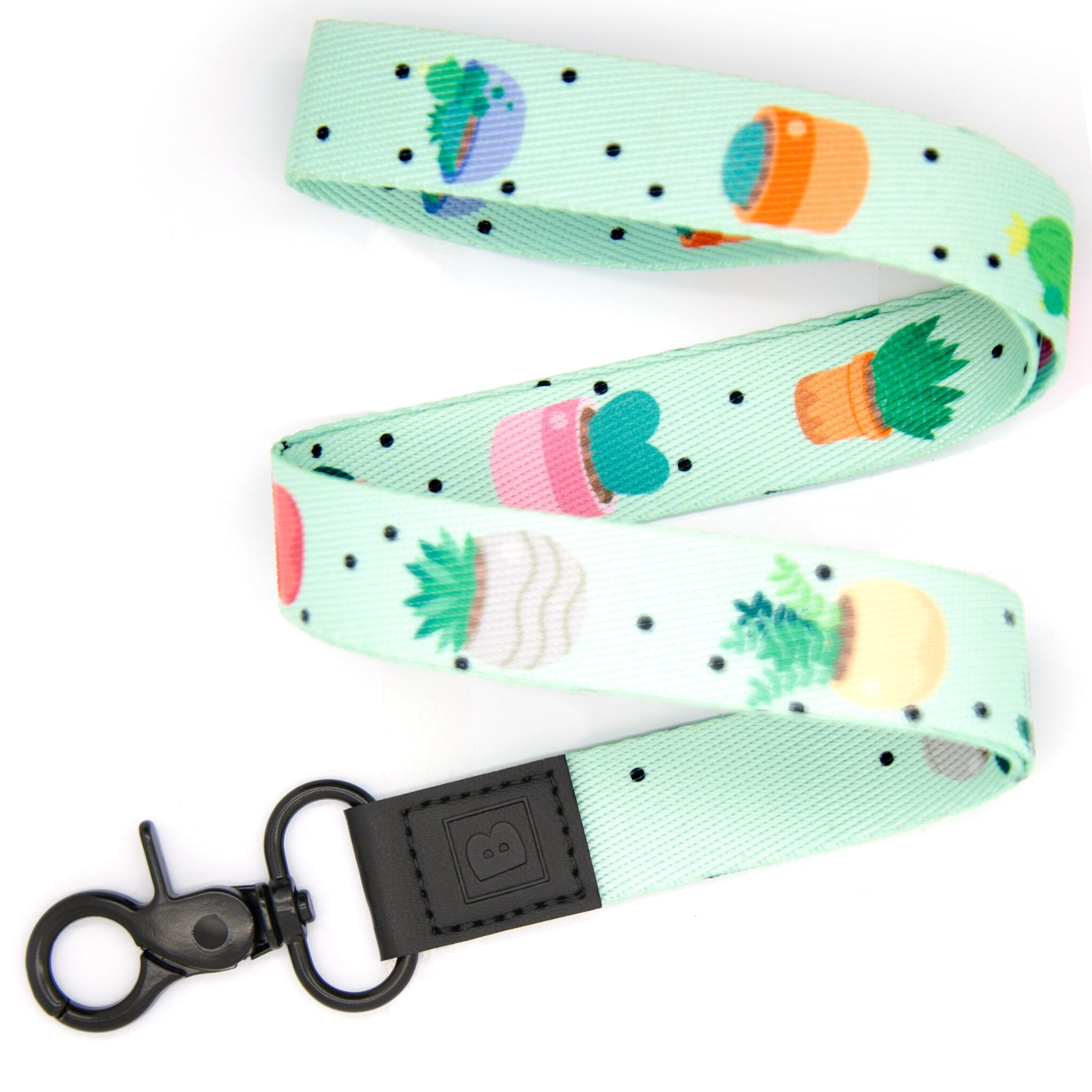 Succulent Oasis: Light Green Cactus-Themed Lanyard with Lobster Metal Clip - Stay Stylishly Prickly! by BadgeZoo