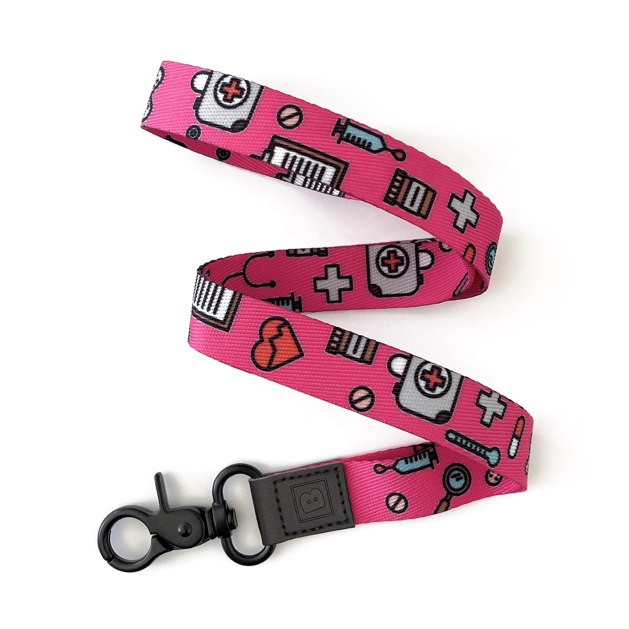 Pink Radiance: Lanyard with Vibrant Medical Icons - Illuminate Your Passion for Healthcare!