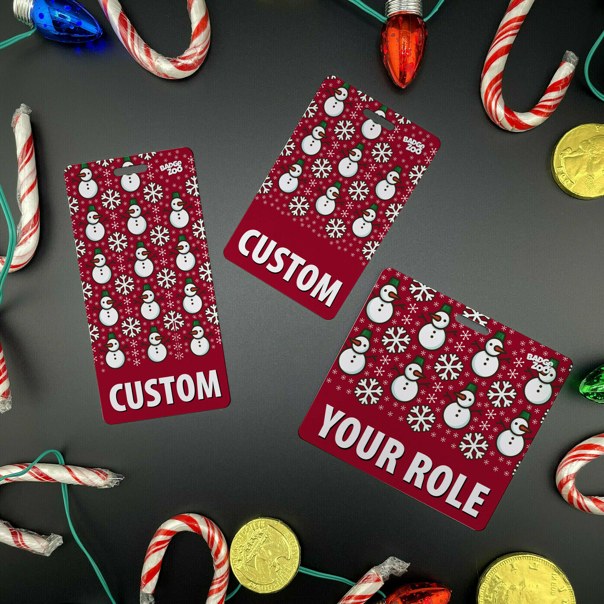 Customizable Badge Buddy - Christmas Series - Snowman - ID Backer Card