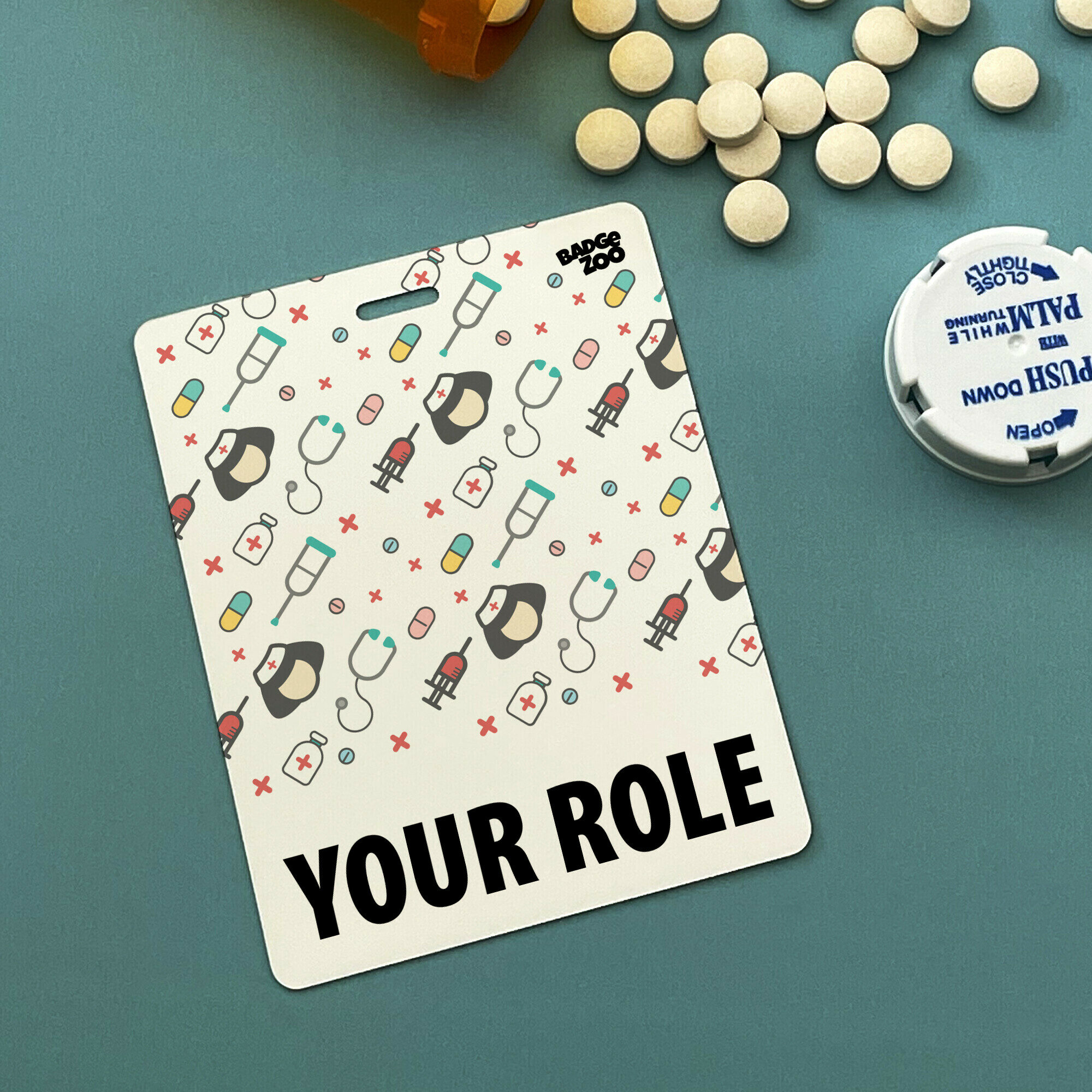 Medical Nurse Pattern Customizable Badge Buddy