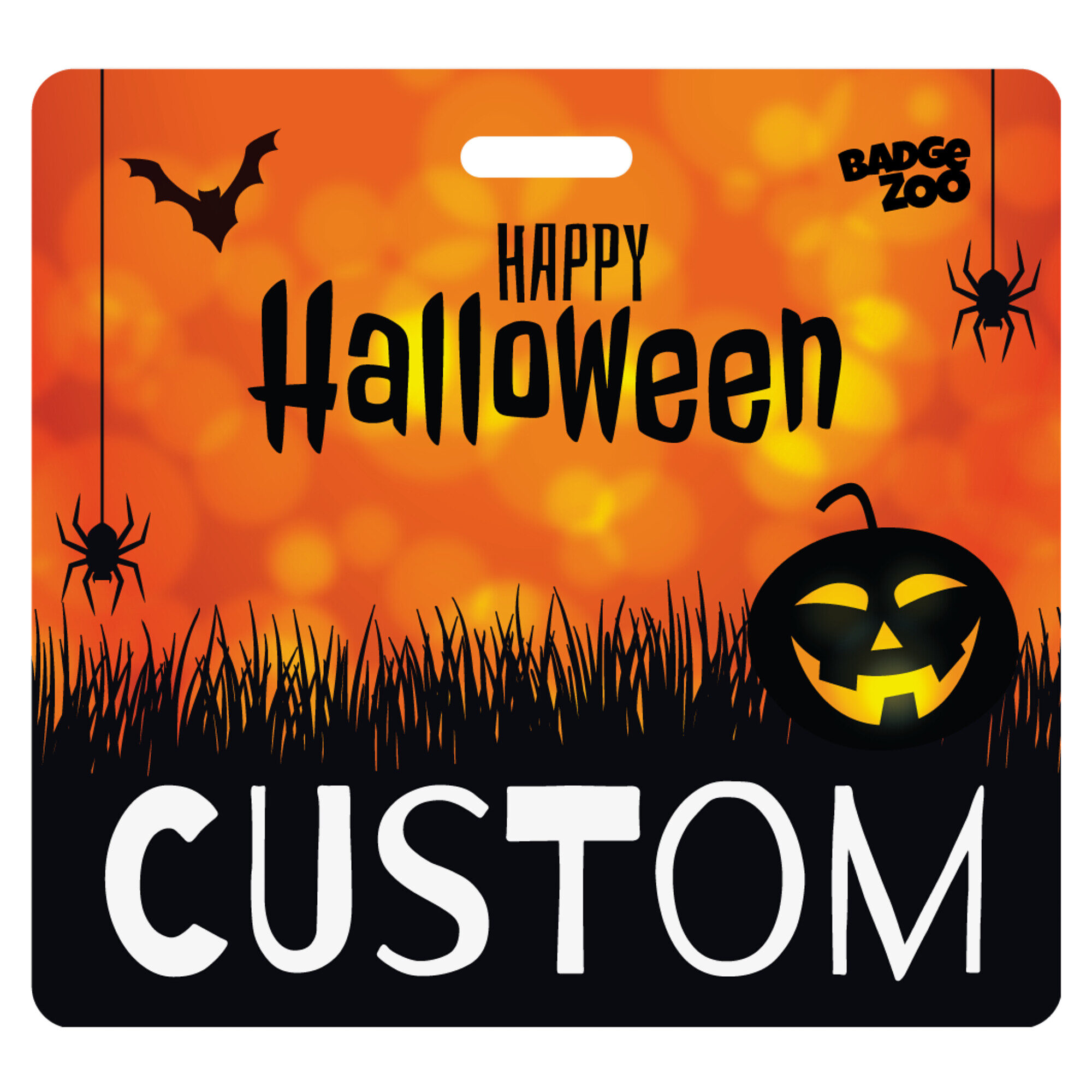Orange Halloween Pumpkin Badge Buddy