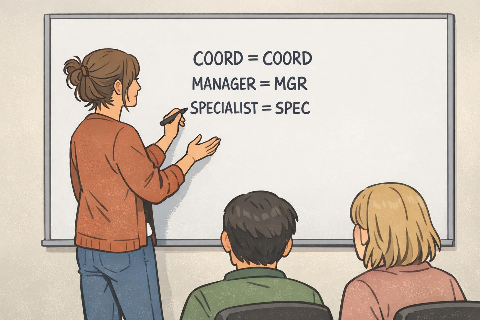 Designer adjusts a badge layout to keep titles readable as they change, emphasizing badge consistency.